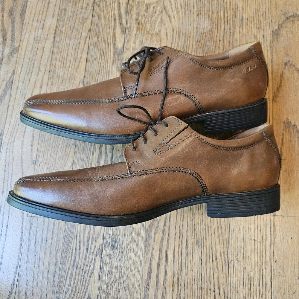 NEW! Clarks Brown Lace-up Oxfords Men's Size 10.5W